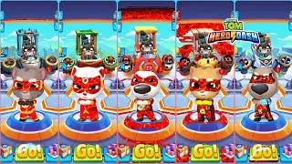Talking Tom Hero Dash Discover All The Heroes - New Update - All Bosses Fights   Superworld Gameplay
