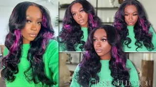 🦄Voluminous Layered Pre-Highlighted Purple Wig Install+2 HAIR STYLE OPTIONS |JESSIE'S SELECTION