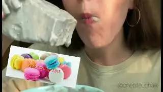 🍧asmr🍧yume🍧chalk in clay paste 🍧 onebite crunch🍧