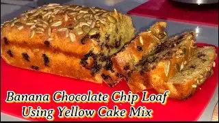 Banana Chocolate Chip Loaf Using Yellow Cake Mix /  #delicious #homemade