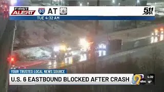 Highway 6 eastbound blocked, I-80 westbound back open after crash