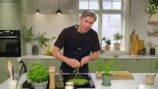 Pasta med ärtor, mynta, fetaost och pistage - Köket