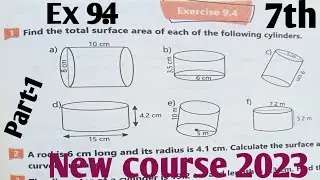 Exercise 9.4 Class 7th Math kpk and PTB new course 2023| unit 9 Surface,Area and volume  Part-1