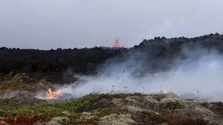*ICELAND VOLCANO starts MOSS FIRES* (late AUG 2024) #lava #volcano #fire #iceland #hazard #disaster