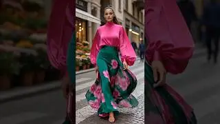 Vibrant Look in Green and Fuchsia💚💕💚💕💚#BoldElegance #ChicAndStriking #fashion #HighFashionDaily