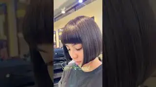 square line haircut with bang  | zul irwanteam