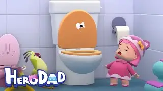 Bug in the toilet! | Hero Dad | Cartoon for Toddlers and Children | 1 Hour +