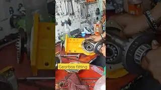 Gear box parts fitting in power tiller by professional