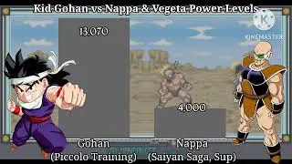 Kid Gohan vs Nappa & Vegeta Power Levels (Saiyan Saga What If)