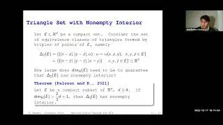 Francisco Romero Acosta (Virginia Tech) 2022 - A Mattila-Sj&ouml;lin theorem for triangles
