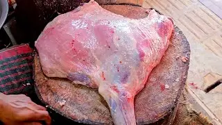 Amazing Fastest Huge Goats Cleaning And Cutting Skills By Expert Goats Cutter