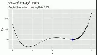 Gradient Descent ggplot2 - Local minimum Problem Illustration