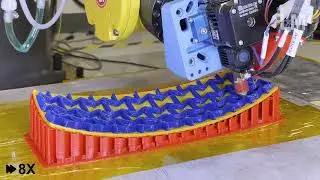 Non-Planar Slicing and Printing of a Reentrant Honeycomb Sandwich Panel