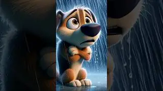 Dog🐕 in rain🌧️ #rain #dog #ai #aishorts #sad #alone #emotional