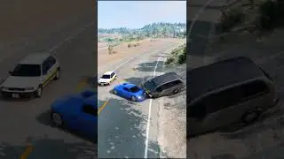 Bacti Crashed Hard on Highway! | BeamNG Realistic #Short