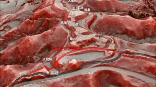 国史跡加越国境城跡群及び道　松根城跡の航空レーザ測量フライスルー動画