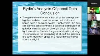 Talk on Roger Rydin's Big Wave Cosmology by Harry Ricker - Cosmology session 11 Jan 2026