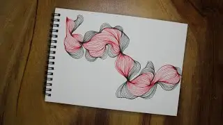ASMR Drawing | Flowing Line Art | Red & Black Abstract Pen Art 🗓️ Day 106