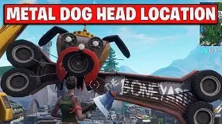 Metal dog head location Fortnite - Dance on top of a Giant Dog Head