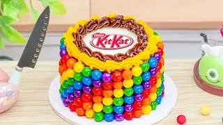Amazing Miniature Rainbow KitKat Cake | How To Make Miniature Rainbow Chocolate Cake |Tina Mini Cake