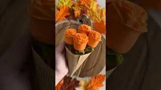 Orange Chocolate Marshmallow Flowers🍁🧡 #falltreats #chocolatemarshmallows #autumnmood