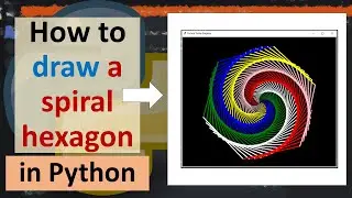 How to draw a spiral hexagon in Python using turtle graphics