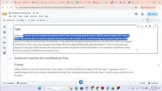 Problem size Vs  Running Time (Insertion Sort)