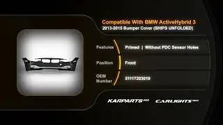 For BMW Active Hybrid 3 Bumper Cover 2013 2014 2015 | Front | Primed - STD Type