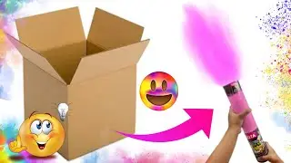 DIY Holi Special Colour Popper/Holi Color Party Popper 💥 /Cardboard Se banay Holi color popper 💥😱✨