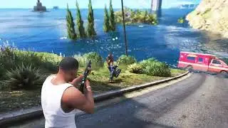 Franklin survived biggest tsunami and fund lost shinchan and pinchan in gta 5 (gta5 mods )