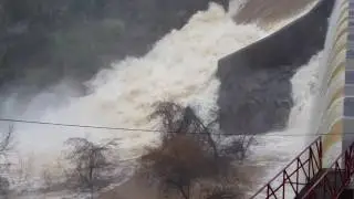 Overflowing Lake of the Springs Dam