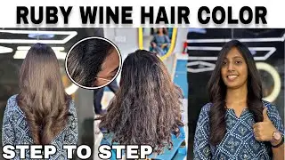 RUBY WINE BROWN COLOR ON BLEACH AND DAMANGE HAIR || p2 Salon 