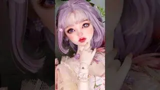 #BJD #unboxing #doll mystical purple wig making #Dressup