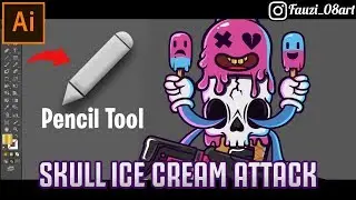 Skull ice Cream attack [Adobe illustrator] #FAUZI08