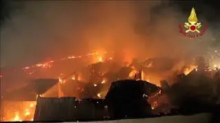 Fire Ravages Shopping Mall in Northern Italy