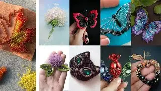 Handmade beaded brooch ideas/hamade things/pearls jewelry