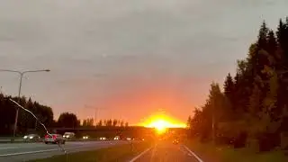 A VERY BRIGHT RED MORNING SUN