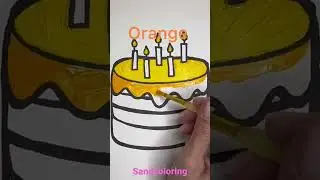 How to draw a birthday cake with candles?  #coloring #cake #birthday #sandcoloring