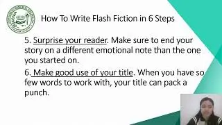 Writing a flash fiction Micro friction and Six word flash Fiction