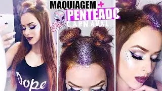 COMO ARRASAR MESMO SEM FANTASIA NO CARNAVAL🌈✨MAQUIAGEM + PENTEADO