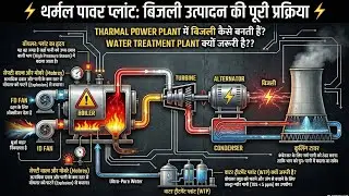 Thermal Power Plant Complete Process 🔥 | Boiler, Turbine, Generator Full Detail Hindi
