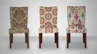 Black Friday HomePop Parsons Upholstered Accent Dining Chair, Set of 2, Sienna