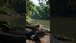 Monkey Disturb crocodile #animals #wildlife #crocodile