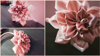 Diy kanzashi ribbon flower hair band || satin ribbon hairband for baby girls || Hair accessories