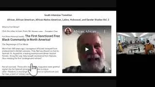 South Intensive Transition African American, African Native American, #FortMose, Holocaust! Vol. 2