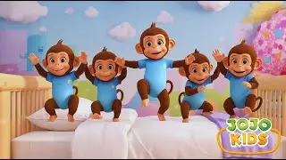 FIVE LITTLE MONKEY  JUMPING ON THE BED/ JOJO KIDS NURSERY RHYMES