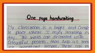 One Page English Writing/ One Page Handwriting In English/ English Handwriting/ One Page Writing 