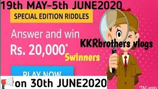 AMAZON SPECIAL  EDITION RIDDLES 19th MAY2020/AMAZON RIDDLES QUIZ ANSWERS TODAY.