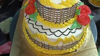 Two step cake recipe butter cream butterscotch cake kaise design idea counter cake#longvideo #viral 