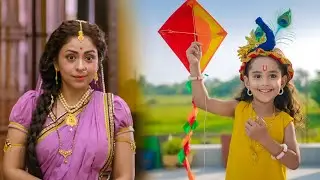 बाल कान्हा ने मकर संक्रांति के लिए पतंग बनाये | यशोमती मईया के नंदलाला | Shree Krishan